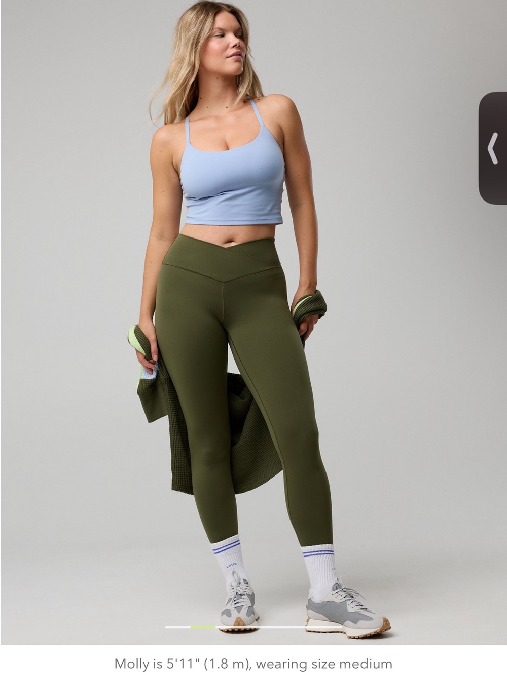 OFFLINE by Arie Real Me High Waisted Crossover Leggings Military Green NWT Sz M - Picture 2 of 15